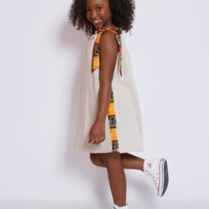 Vestido Trapézio Detalhe Africano