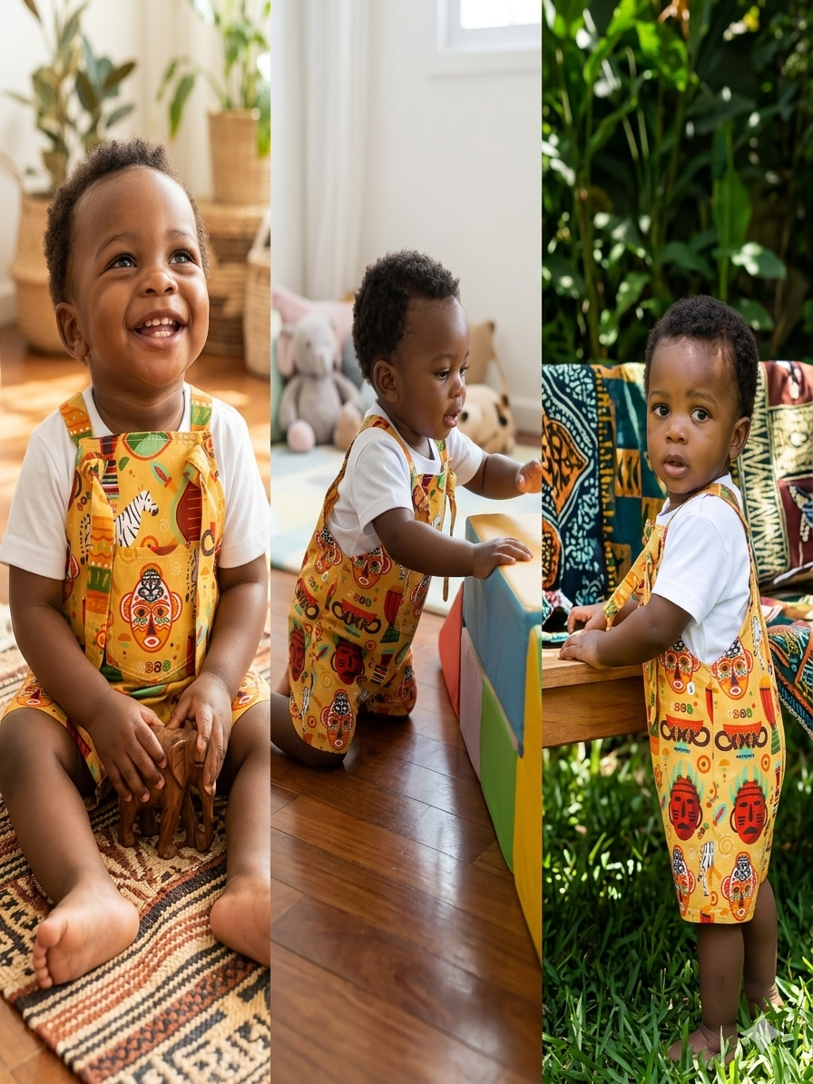 Jardineira Africana e camiseta - Imagem 4